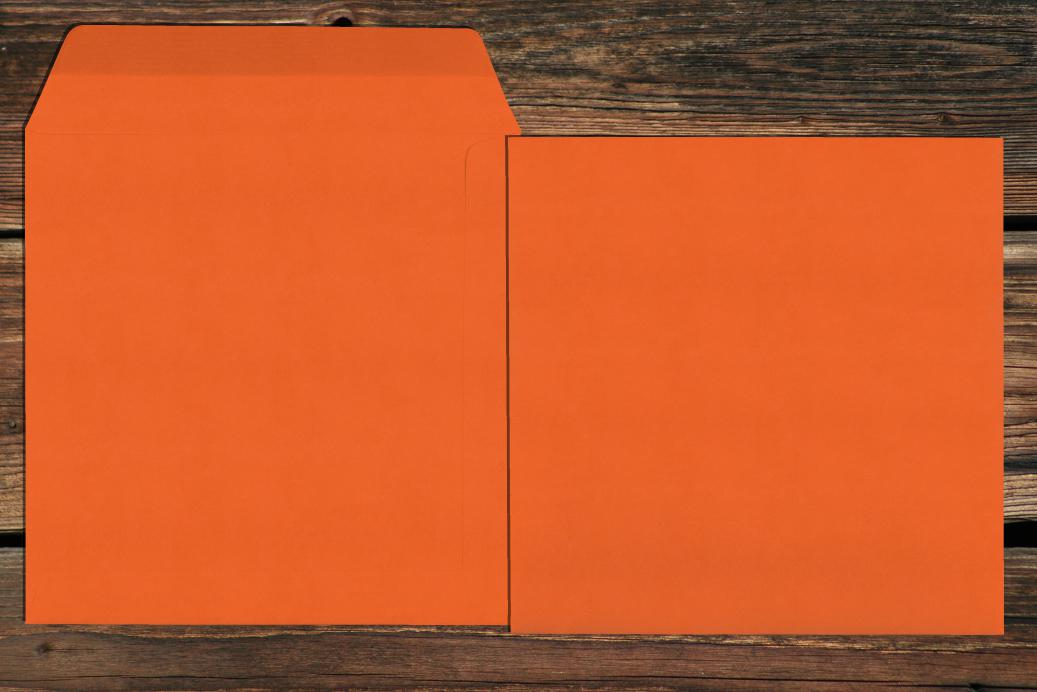 Versandtaschen 190x190 mm Nassklebend Dunkelorange 120 g/qm